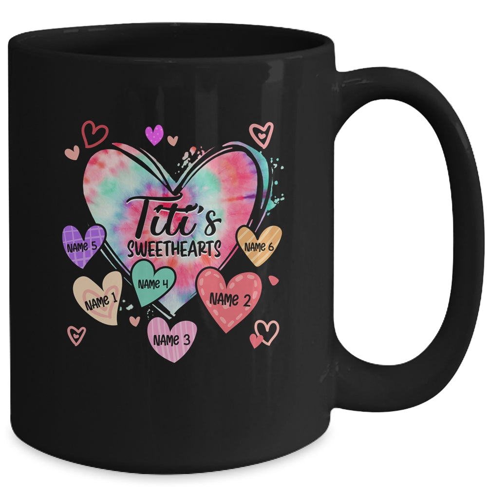 Personalized Titi Sweethearts Custom With Kids Name Valentines Day Mothers Day Birthday Christmas Mug | siriusteestore