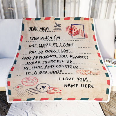 Personalized To Mom Blanket From Daughter Son I Love You Mail Letter for Keep Health Mom Birthday Mothers Day Christmas Customized Fleece Blanket | siriusteestore