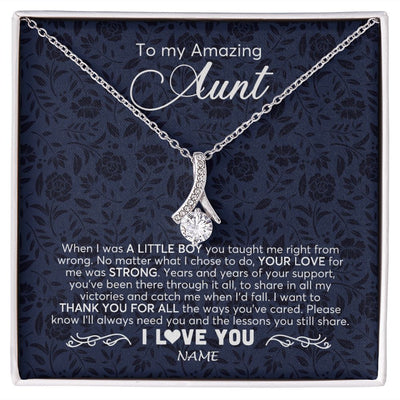 Alluring Beauty Necklace | Personalized To My Amazing Aunt Necklace From Nephew When I Was A Little Boy Aunt Birthday Mothers Day Christmas Jewelry Customized Gift Box Message Card | siriusteestore