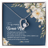 Forever Love Necklace | Personalized To My Amazing Bonus Mom Necklace from Daughter Thank You Step Mom Jewelry Birthday Mothers Day Thanksgiving Christmas Customized Message Card | siriusteestore