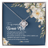 Love Knot Necklace | Personalized To My Amazing Bonus Mom Necklace from Daughter Thank You Step Mom Jewelry Birthday Mothers Day Thanksgiving Christmas Customized Message Card | siriusteestore