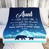 Personalized To My Aunt Blanket From Niece Nephew I Hope Every Time Bear Aunt Birthday Mothers Day Christmas Customized Fleece Throw Blanket | siriusteestore