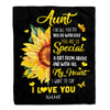 Personalized To My Aunt Blanket From Niece Nephew I Want To Say I Love You Sunfower Aunt Mothers Day Birthday Thanksgiving Christmas Customized Fleece Blanket | siriusteestore