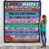 Personalized To My Aunt Blanket From Niece Nephew Wood Thank You I Love You Aunt Birthday Mothers Day Christmas Customized Bed Fleece Throw Blanket | siriusteestore