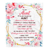 Personalized To My Aunt Blanket from Niece Nephew Floral I'm Glad You're My Aunt Birthday Mothers Day Thanksgiving Christmas Customized Fleece Throw Blanket | siriusteestore