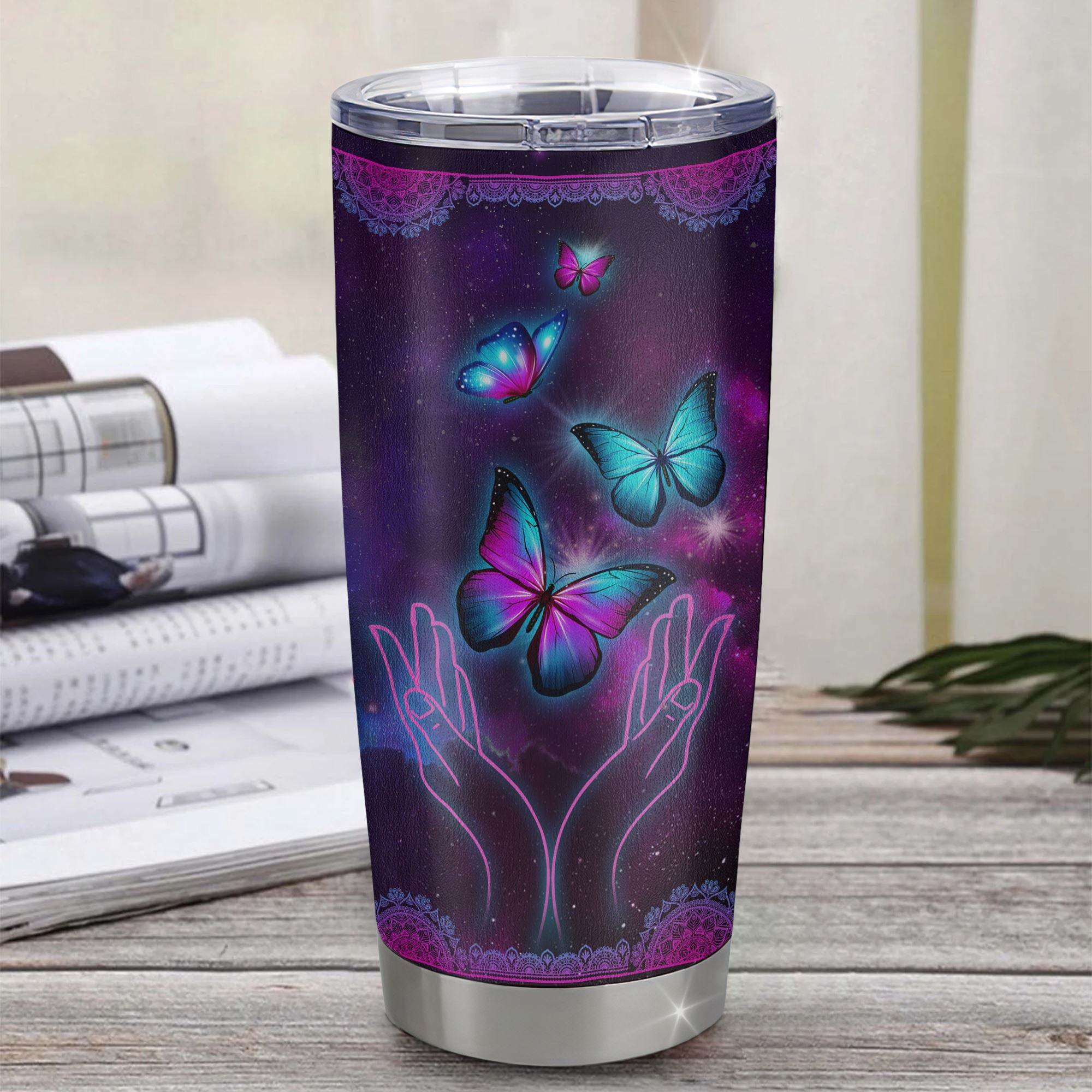 Personalized To My Aunt From Niece Nephew Stainless Steel Tumbler Cup You Are Beautiful Butterfly Aunt Mothers Day Birthday Christmas Travel Mug | siriusteestore