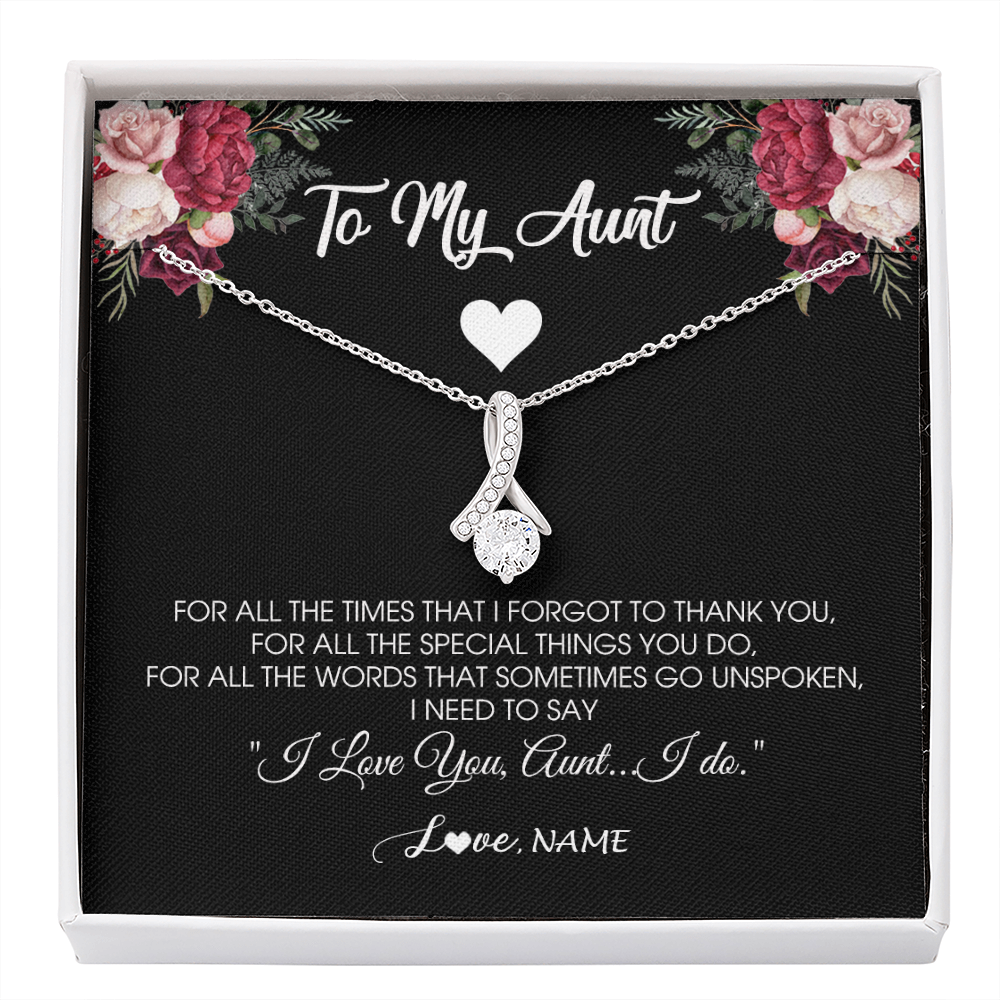 Alluring Beauty Necklace | Personalized To My Aunt Necklace From Niece Nephew I Need To Say I Love You Aunt Jewelry Birthday Mothers Day Christmas Customized Message Card | siriusteestore