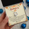 Forever Love Necklace | Personalized To My Aunt Necklace From Niece Nephew Thank You For Raising Me Happy Thanksgiving Day Pendant Jewelry Customized Gift Box Message Card | siriusteestore