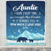 Personalized To My Auntie Blanket From Niece Nephew I Hope Every Time Bear Auntie Birthday Mothers Day Christmas Customized Fleece Throw Blanket | siriusteestore