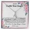 Alluring Beauty Necklace | Personalized To My Beautiful Bonus Daughter Necklace from Stepmother I Am Here For You Floral Stepdaughter Birthday Christmas Customized Gift Box Message Card | siriusteestore