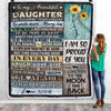 Personalized To My Beautiful Daughter Blanket from Mom Dad Today Is A Good Day To Have A Great Day Wood Birthday Christmas Customized Fleece Blanket | siriusteestore