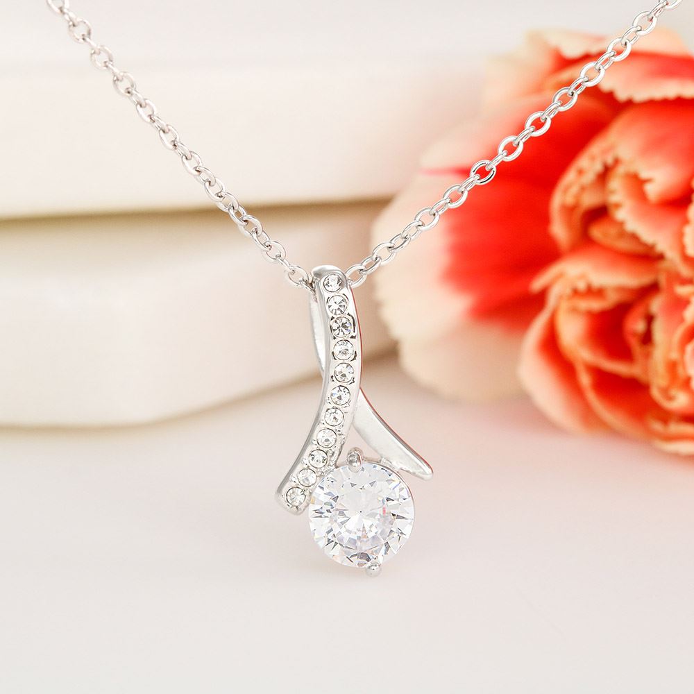 Alluring Beauty Necklace | Personalized To My Beautiful Daughter Necklace From Mom I Could Give You One Thing In Life Daughter Wedding Day Bride Jewelry Customized Gift Box Message Card | siriusteestore