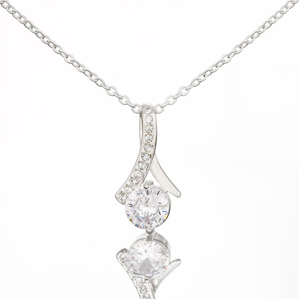 Alluring Beauty Necklace | Personalized To My Beautiful Daughter Necklace From Mom I Could Give You One Thing In Life Daughter Wedding Day Bride Jewelry Customized Gift Box Message Card | siriusteestore