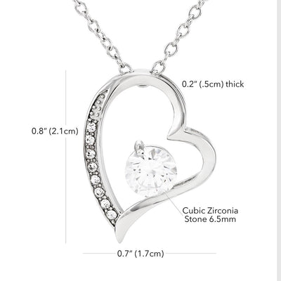 Forever Love Necklace | Personalized To My Beautiful Daughter Necklace From Mom I Could Give You One Thing In Life Daughter Wedding Day Bride Jewelry Customized Gift Box Message Card | siriusteestore