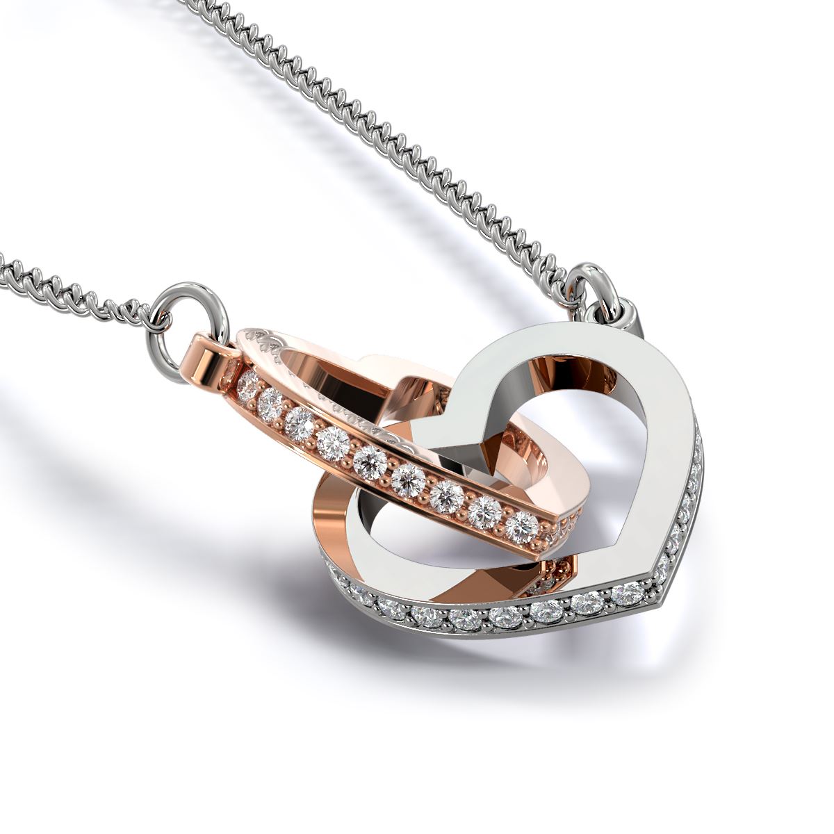 Interlocking Hearts Necklace | Personalized To My Beautiful Daughter Necklace From Mom I Could Give You One Thing In Life Daughter Wedding Day Bride Jewelry Customized Gift Box Message Card | siriusteestore
