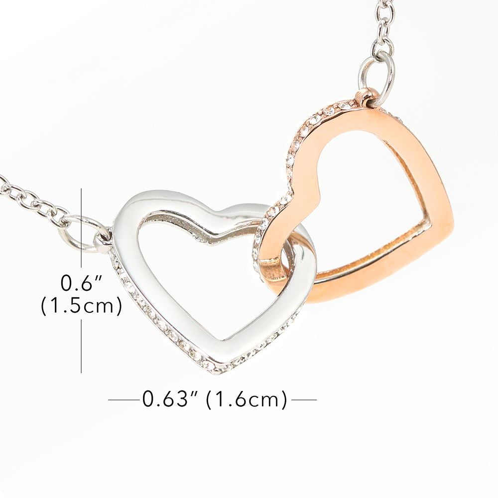 Interlocking Hearts Necklace | Personalized To My Beautiful Daughter Necklace From Mom I Could Give You One Thing In Life Daughter Wedding Day Bride Jewelry Customized Gift Box Message Card | siriusteestore