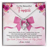 Forever Love Necklace | Personalized To My Beautiful Fiancee Necklace From Fiance Forever In My Heart Fiancee Birthday Valentines Day Christmas Customized Gift Box Message Card | siriusteestore