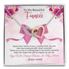 Interlocking Hearts Necklace | Personalized To My Beautiful Fiancee Necklace From Fiance Forever In My Heart Fiancee Birthday Valentines Day Christmas Customized Gift Box Message Card | siriusteestore