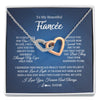Interlocking Hearts Necklace | Personalized To My Beautiful Fiancee Necklace From Fiance Hold This Close My Love Fiancee Birthday Valentine Day Christmas Customized Gift Box Message Card | siriusteestore