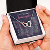 Interlocking Hearts Necklace | Personalized To My Beautiful Goddaughter Necklace From Godmother Feel My Love Goddaughter Birthday Graduation Christmas Customized Gift Box Message Card | siriusteestore