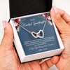 Interlocking Hearts Necklace | Personalized To My Beautiful Granddaughter Necklace From Grandma Braver Stronger Smarter Granddaughter Jewelry Birthday Christmas Customized Message Card | siriusteestore