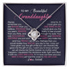 Love Knot Necklace | Personalized To My Beautiful Granddaughter Necklace From Grandma Nana Feel My Love Granddaughter Birthday Graduation Christmas Customized Gift Box Message Card | siriusteestore