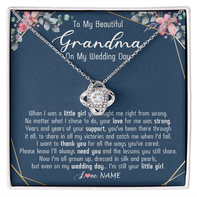 Love Knot Necklace | Personalized To My Beautiful Grandma Necklace From Granddaughter On My Wedding Day Grandma Of The Bride From Granddaughter Customized Gift Box Message Card | siriusteestore