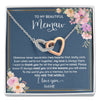 Interlocking Hearts Necklace | Personalized To My Beautiful Memaw Necklace From Grandkids Granddaughter You Are The World Memaw Birthday Mothers Day Jewelry Customized Gift Box Message Card | siriusteestore
