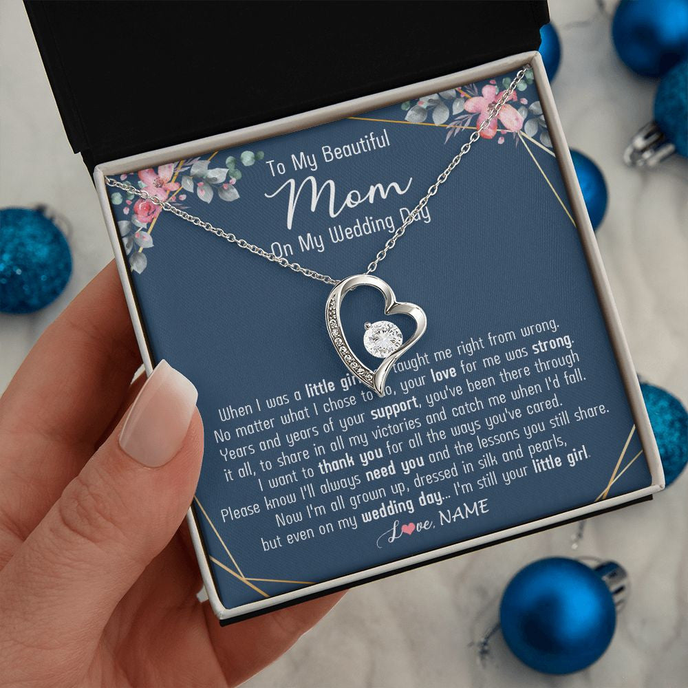 Forever Love Necklace | Personalized To My Beautiful Mom Necklace From Daughter On My  Wedding Day Mother Of The Bride From Daughter Mom Jewelry Customized Gift Box Message Card | siriusteestore