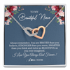 Interlocking Hearts Necklace | Personalized To My Beautiful Niece Necklace From Aunt Uncle Braver Stronger Smarter Niece Pendant Jewelry Birthday Graduation Christmas Customized Message Card | siriusteestore