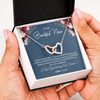 Interlocking Hearts Necklace | Personalized To My Beautiful Niece Necklace From Aunt Uncle Braver Stronger Smarter Niece Pendant Jewelry Birthday Graduation Christmas Customized Message Card | siriusteestore