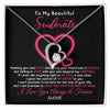 Forever Love Necklace | Personalized To My Beautiful Soulmate Necklace From Husband Falling In Love Wife Birthday Valentines Day Christmas Jewelry Customized Gift Box Message Card | siriusteestore