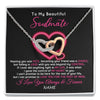 Interlocking Hearts Necklace | Personalized To My Beautiful Soulmate Necklace From Husband Falling In Love Wife Birthday Valentines Day Christmas Jewelry Customized Gift Box Message Card | siriusteestore
