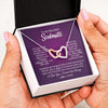 Interlocking Hearts Necklace | Personalized To My Beautiful Soulmate Necklace From Husband I Love You Future Wife Birthday Valentines Day Christmas Customized Gift Box Message Card | siriusteestore