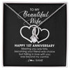 Alluring Beauty Necklace | Personalized To My Beautiful Wife Necklace From Husband 1 Year Wedding Anniversary For Her Married 1th Anniversary For Her Customized Gift Box Message | siriusteestore