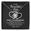 Love Knot Necklace | Personalized To My Beautiful Wife Necklace From Husband 1 Year Wedding Anniversary For Her Married 1th Anniversary For Her Customized Gift Box Message | siriusteestore