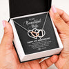 Interlocking Hearts Necklace | Personalized To My Beautiful Wife Necklace From Husband 4 Years Wedding Anniversary For Her Married 4th Anniversary For Her Customized Gift Box Message | siriusteestore