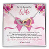 Interlocking Hearts Necklace | Personalized To My Beautiful Wife Necklace From Husband Forever In My Heart Wife Birthday Anniversary Wedding Valentines Day Customized Gift Box Message Card | siriusteestore