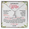 Alluring Beauty Necklace | Personalized To My Beautiful Wife Necklace From Husband Hand In Hand Wife Birthday Anniversary Valentines Day Christmas Customized Gift Box Message Card | siriusteestore