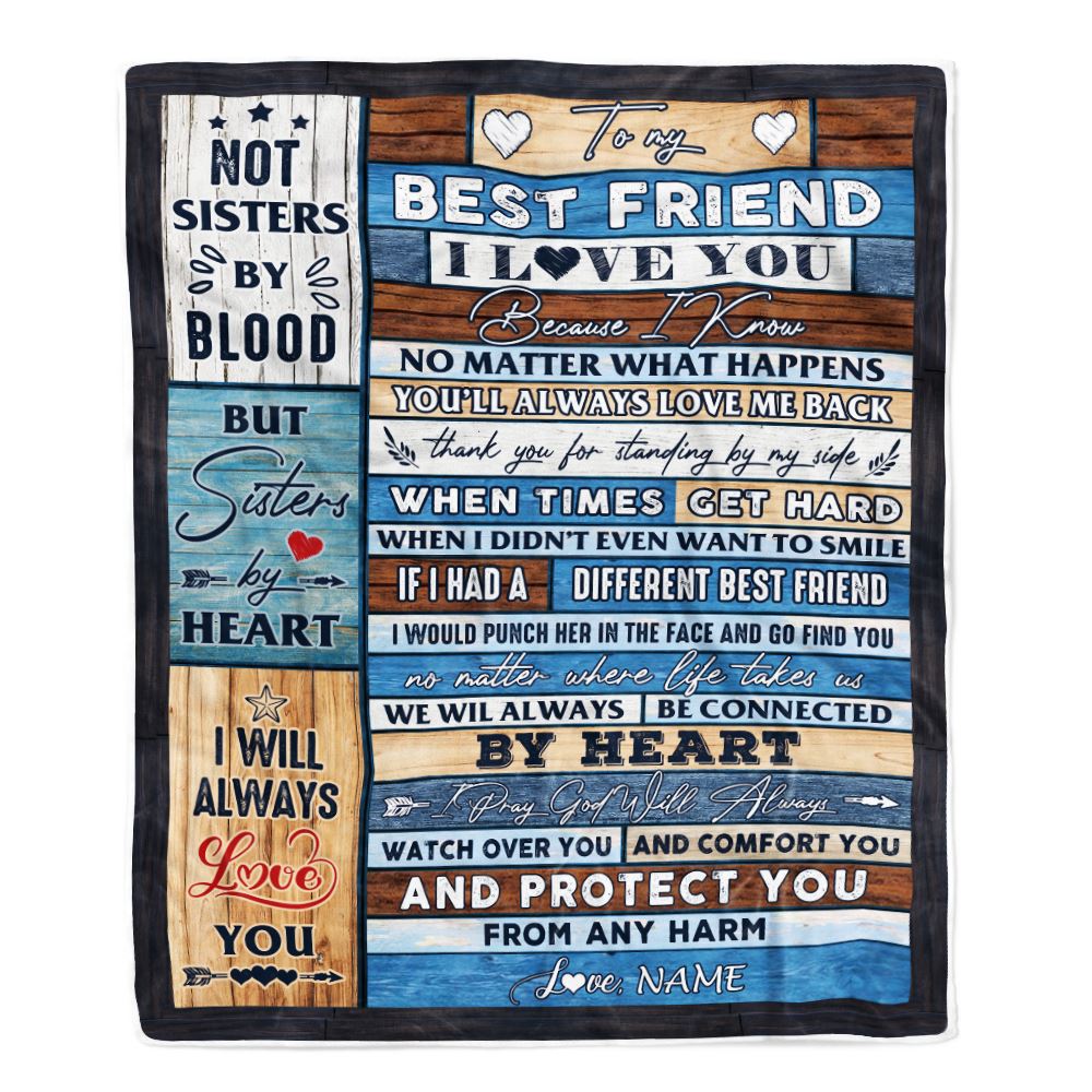Personalized To My Best Friends Blanket for Women Funny Sister By Heart Friendship Bestie Birthday Graduation Christmas Customized Bed Fleece Throw Blanket | siriusteestore