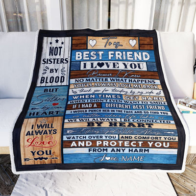 Personalized To My Best Friends Blanket for Women Funny Sister By Heart Friendship Bestie Birthday Graduation Christmas Customized Bed Fleece Throw Blanket | siriusteestore