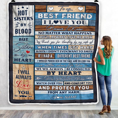 Personalized To My Best Friends Blanket for Women Funny Sister By Heart Friendship Bestie Birthday Graduation Christmas Customized Bed Fleece Throw Blanket | siriusteestore