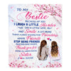 Personalized To My Bestie Best Friend Blanket Unbiological Sister Friendship Girls Birthday Women Presents Christmas Customized Fleece Throw Blanket | siriusteestore