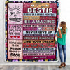 Personalized To My Bestie Blanket From Best Friend Sister Never Give Up Live Your Dream Pink Wood Bestie Birthday Christmas Customized Fleece Blanket | siriusteestore