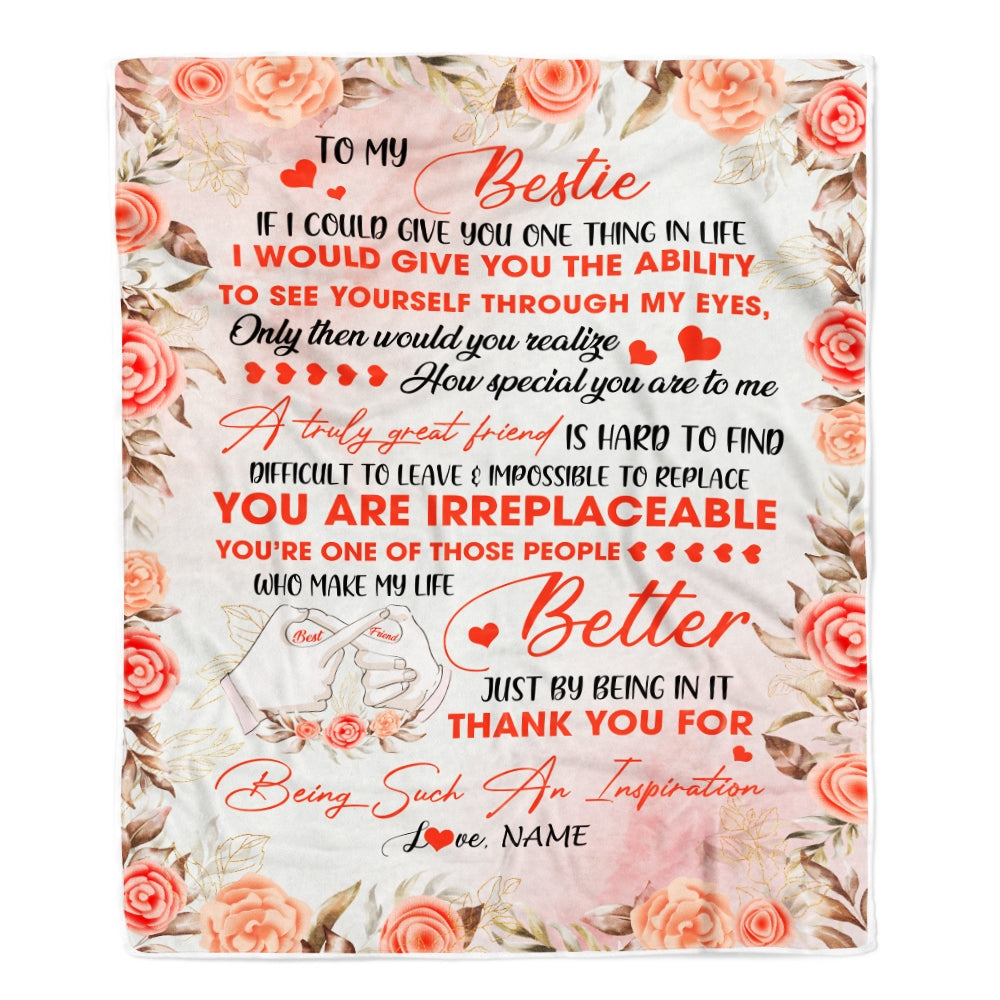 Personalized To My Bestie Friend Blanket A truly Great Friendship Girls Women Teens Female Birthday Presents Christmas Customized Fleece Blanket | siriusteestore