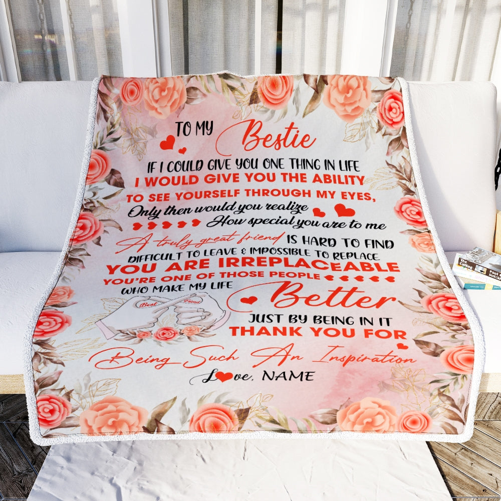 Personalized To My Bestie Friend Blanket A truly Great Friendship Girls Women Teens Female Birthday Presents Christmas Customized Fleece Blanket | siriusteestore