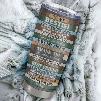 Personalized To My Bestie From Best Friend Stainless Steel Tumbler Cup Colorful Tree You Are My Person Soul Sister Coworker Unique Bestie Birthday Christmas Travel Mug | siriusteestore