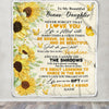 Personalized To My Bonus Daughter Blanket From Bonus Mom Sunflower I Love You Beautiful Stepdaughter Birthday Graduation Christmas Customized Fleece Blanket | siriusteestore