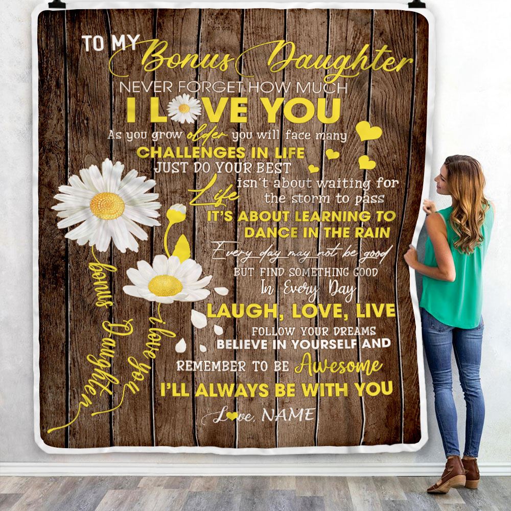 Personalized To My Bonus Daughter Blanket From Mom Never Forget I Love Siriustee