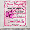Personalized To My Bonus Daughter Blanket From Mom Stepmother Butterfly Family Isn't Always Blood Stepdaughter Birthday Christmas Customized Fleece Blanket | siriusteestore